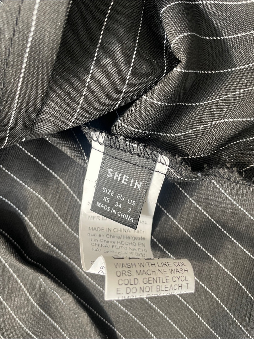 Pinstripe Ruched Button-Down Top - Picture 3 of 3